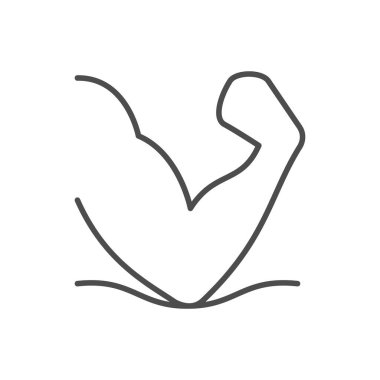 Dirsek masajı çizgisi ana hatları beyaz üzerine izole edilmiş. Vektör illüstrasyonu