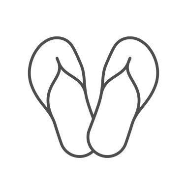 Terlik çizgisi dış hat simgesi beyaza izole edildi. Vektör illüstrasyonu