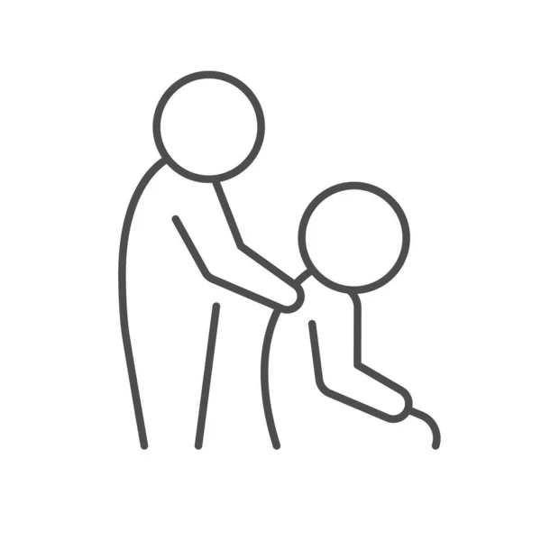 Icône Contour Ligne Massage Cou Isolé Sur Blanc Illustration Vectorielle — Image vectorielle