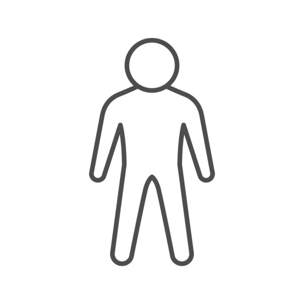 Person Oder Menschliche Körperlinie Icon Isoliert Auf Weiß Vektorillustration — Stockvektor