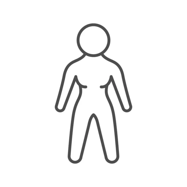 Жінка Або Тонка Людина Лінії Значок Ізольовані Білому Векторні Ілюстрації — стоковий вектор