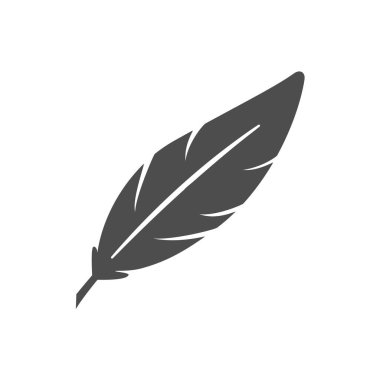 Kuş tüyü ikonu ya da beyaza izole edilmiş yazı konsepti. Vektör illüstrasyonu