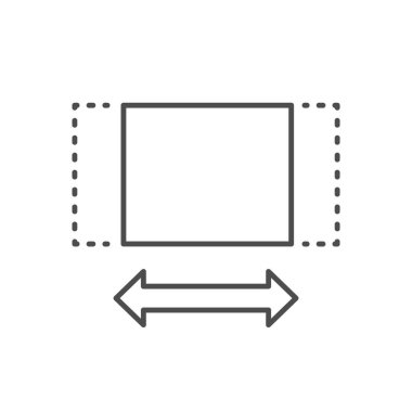 Malzeme germe çizgisi ana hatları simgesi beyaz üzerine izole edildi. Vektör illüstrasyonu