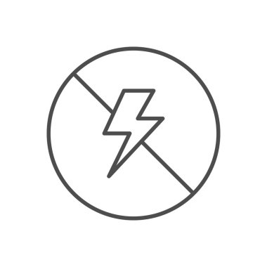 Antistatik madde çizgisi ana hatları beyaz üzerine izole edilmiş. Vektör illüstrasyonu