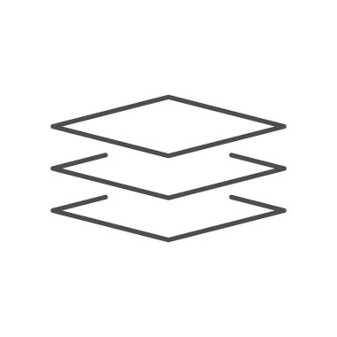 Çok katmanlı malzeme çizgisi ana hatları beyaz üzerine izole edilmiş. Vektör illüstrasyonu