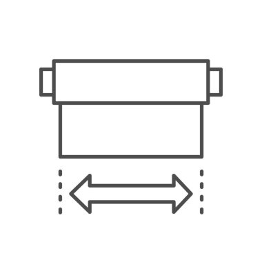 Genişlik çizgisi dış hat simgesini beyaza yalıt. Vektör illüstrasyonu