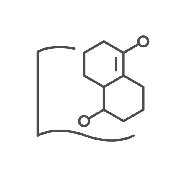 Icono Línea Estructura Química Tela Aislado Blanco Ilustración Vectorial — Vector de stock
