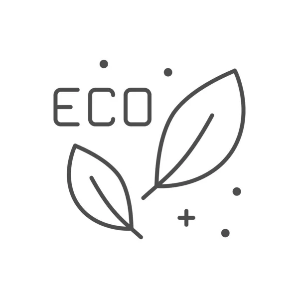Иконка Контура Линии Eco Изолирована Белом Векторная Иллюстрация — стоковый вектор