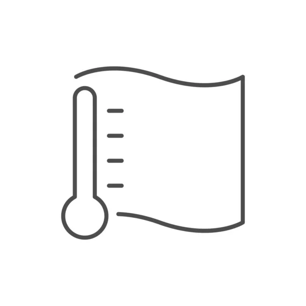 Das Symbol Für Den Materialtemperaturbereich Ist Auf Weiß Isoliert Vektorillustration — Stockvektor