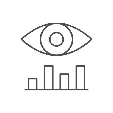 Grafik analiz çizgisi ana hatları beyaz üzerine izole edilmiş. Vektör illüstrasyonu