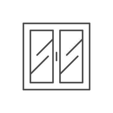 Modern pencere çizgisi simgesi beyaza izole edildi. Vektör illüstrasyonu