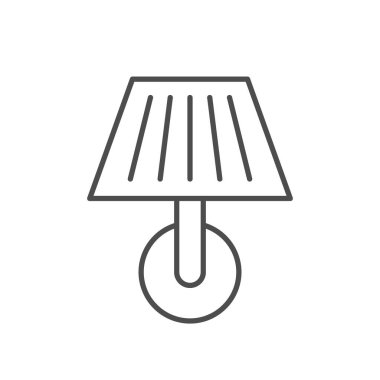 Duvar lambası ana hat simgesi beyaza izole edildi. Vektör illüstrasyonu