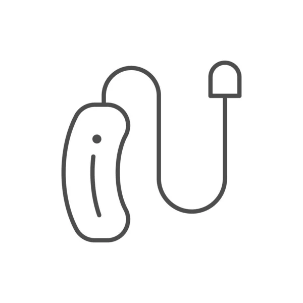 Das Symbol Der Hörgerätelinie Ist Weiß Isoliert Vektorillustration — Stockvektor