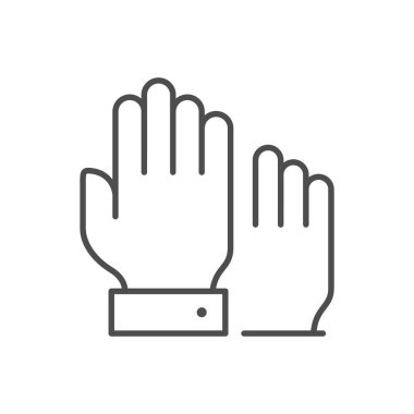 Oylama süreci ana hatları simgesi beyaza izole edildi. Vektör illüstrasyonu