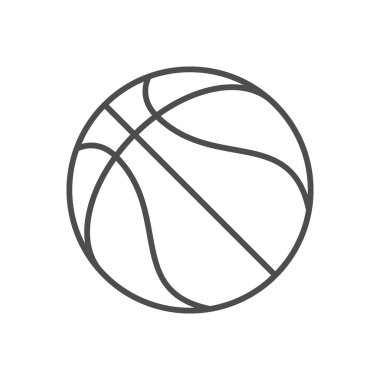 Basketbol sahası ana hatları beyaz üzerine izole edilmiş. Vektör illüstrasyonu