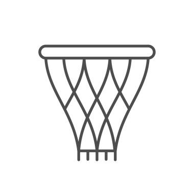 Basketbol potası ana hatları beyaz üzerine izole edilmiş. Vektör illüstrasyonu