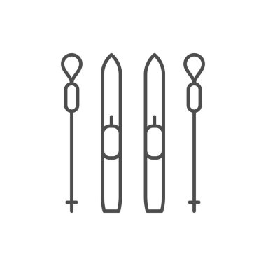 Kutup çizgisi simgesi beyaza izole edilmiş bir şekilde kayak yapmak. Vektör illüstrasyonu