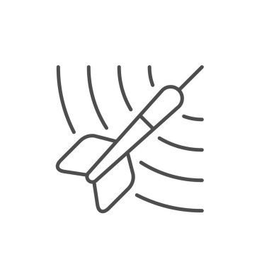 Dart tahtası çizgisi simgesi beyaz üzerine izole edilmiş. Vektör illüstrasyonu