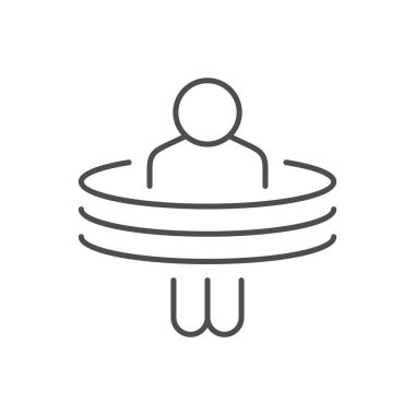 MRI tarama çizgisi simgesi beyaza izole edildi. Vektör illüstrasyonu