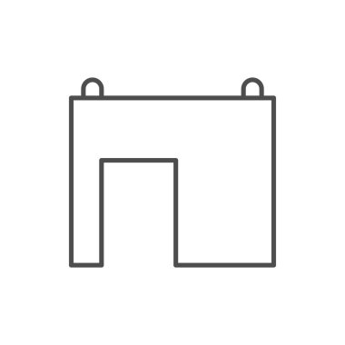 Beton duvar çizgisi simgesi beyaza izole edildi. Vektör illüstrasyonu