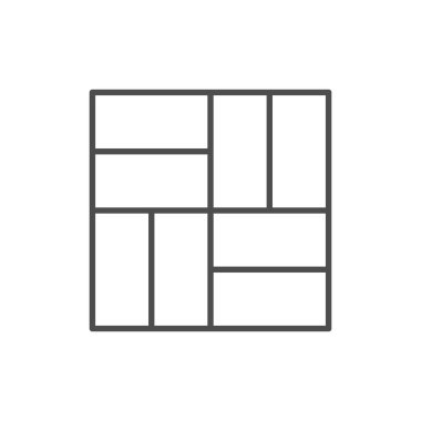 Paving levhaları beyaz üzerine izole edilmiş ana hat simgesi. Vektör illüstrasyonu