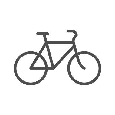 Retro bicycle line outline icon isolated on white. Vector illustration