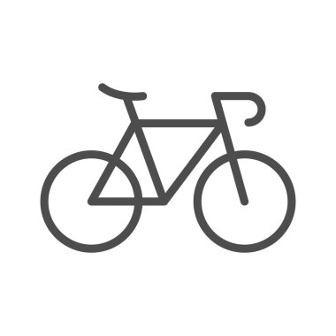 Sport bicycle line outline icon isolated on white. Vector illustration