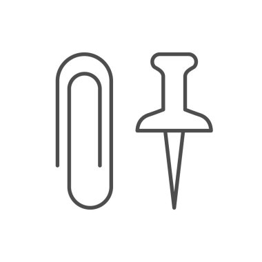 Office stationery line outline icon isolated on white. Vector illustration