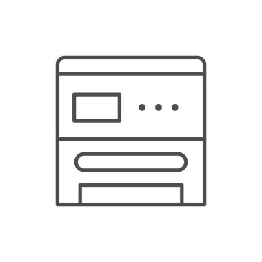 Multifunction peripheral line outline icon isolated on white. Vector illustration