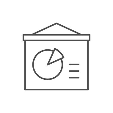 İş sunumu ana hatları simgesi beyaza izole edildi. Vektör illüstrasyonu