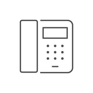 Phone or fax line outline icon isolated on white. Vector illustration