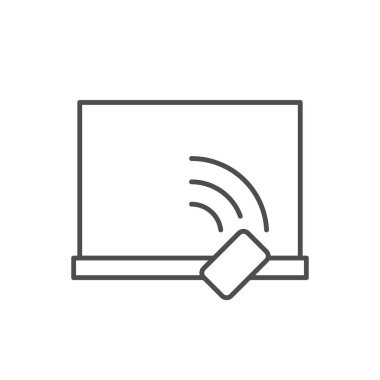 Office board line outline icon isolated on white. Vector illustration