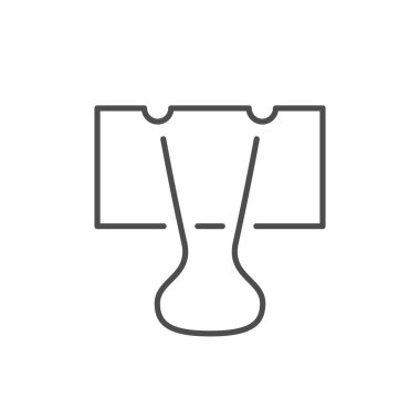 Binder clip line outline icon isolated on white. Vector illustration