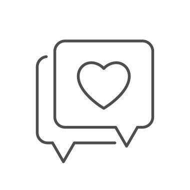 Romantic dialogue line outline icon isolated on white. Vector illustration
