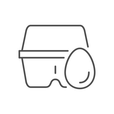 Eggs package line outline icon isolated on white. Vector illustration
