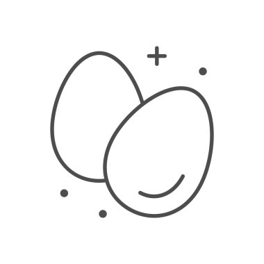 Chicken eggs line outline icon isolated on white. Vector illustration