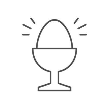 Egg cup line outline icon isolated on white. Vector illustration