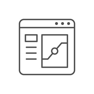 Website with map line icon isolated on white. Vector illustration