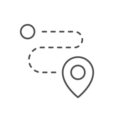 Yönlendirme çizgisi ana hatları simgesi beyaza izole edildi. Vektör illüstrasyonu