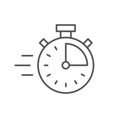 Speed and stopwatch line icon isolated on white. Vector illustration