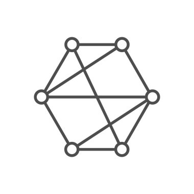 Connection between branches line icon isolated on white. Vector illustration