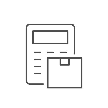 Shipping price calculation line icon isolated on white. Vector illustration