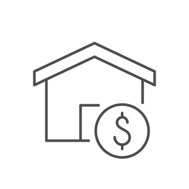 House expenses line outline icon isolated on white. Vector illustration