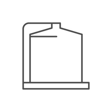 Tahıl ambarı çizgisi simgesi beyaza izole edildi. Vektör illüstrasyonu