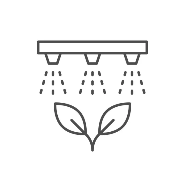 白で隔離された農業用水システムのラインアイコン ベクターイラスト — ストックベクタ