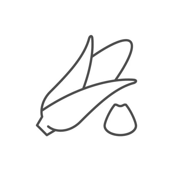 Иконка Контура Кукурузной Линии Изолирована Белом Векторная Иллюстрация — стоковый вектор