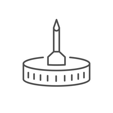 İnsülin kalem çizgisi simgesi beyaza izole edildi. Vektör illüstrasyonu