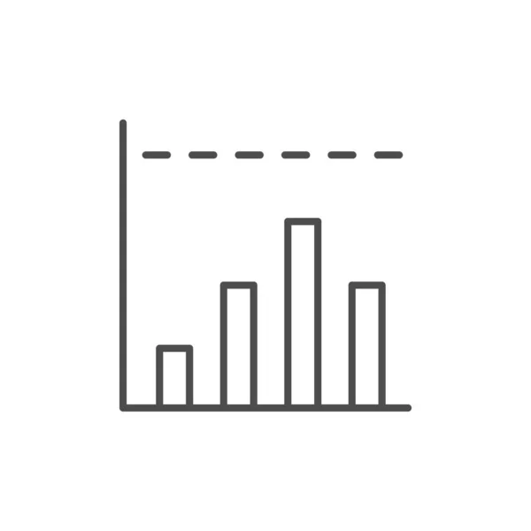 Bar Graph Line Outline Icon Isolated White Vector Illustration — Stock Vector