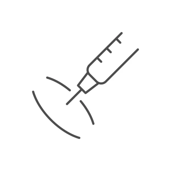 Медична Лінія Єкцій Контур Значок Ізольовані Білому Векторні Ілюстрації — стоковий вектор