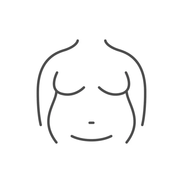 Людська Лінія Ожиріння Контур Значок Ізольовані Білому Векторні Ілюстрації — стоковий вектор